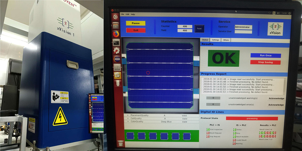Solar cell screen printing online monitoring BDOBI